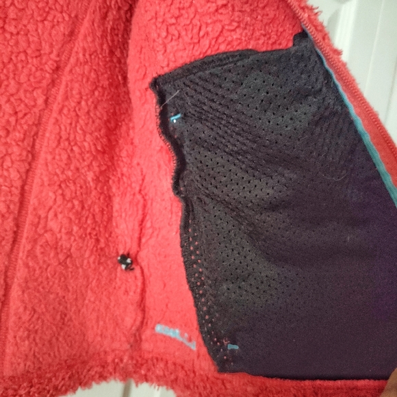 L. L. Bean Orange Red Sherpa Zipper Cozy Sweater M - Picture 7 of 7